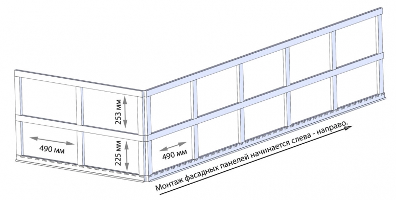 Каркас для сайдинга из профиля схема